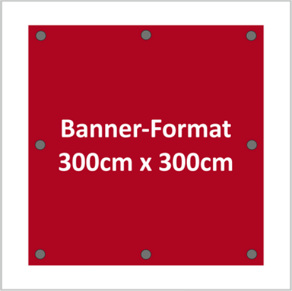 Werbebanner Mesh 3x3m randverstärkung und Ösen alle 50cm